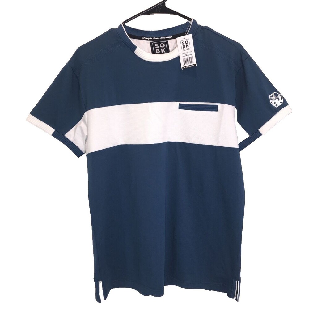 SOBK Straight Outta Brooklyn Mens Size Large Blue Short Sleeve Shirt MSRP$58
